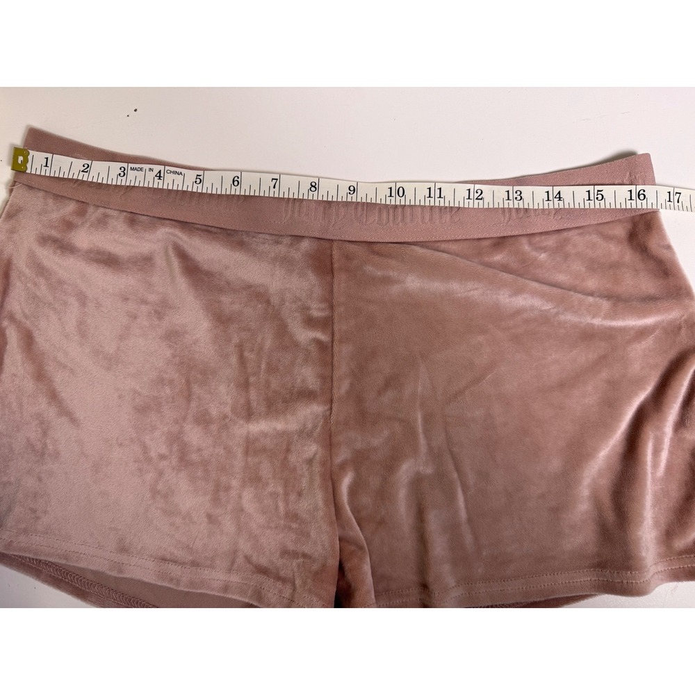 Juicy Couture Velour Sleep Shorts Pink Rhinestone Logo‎ Y2K Lounge XL 0098 - Picture 7 of 8